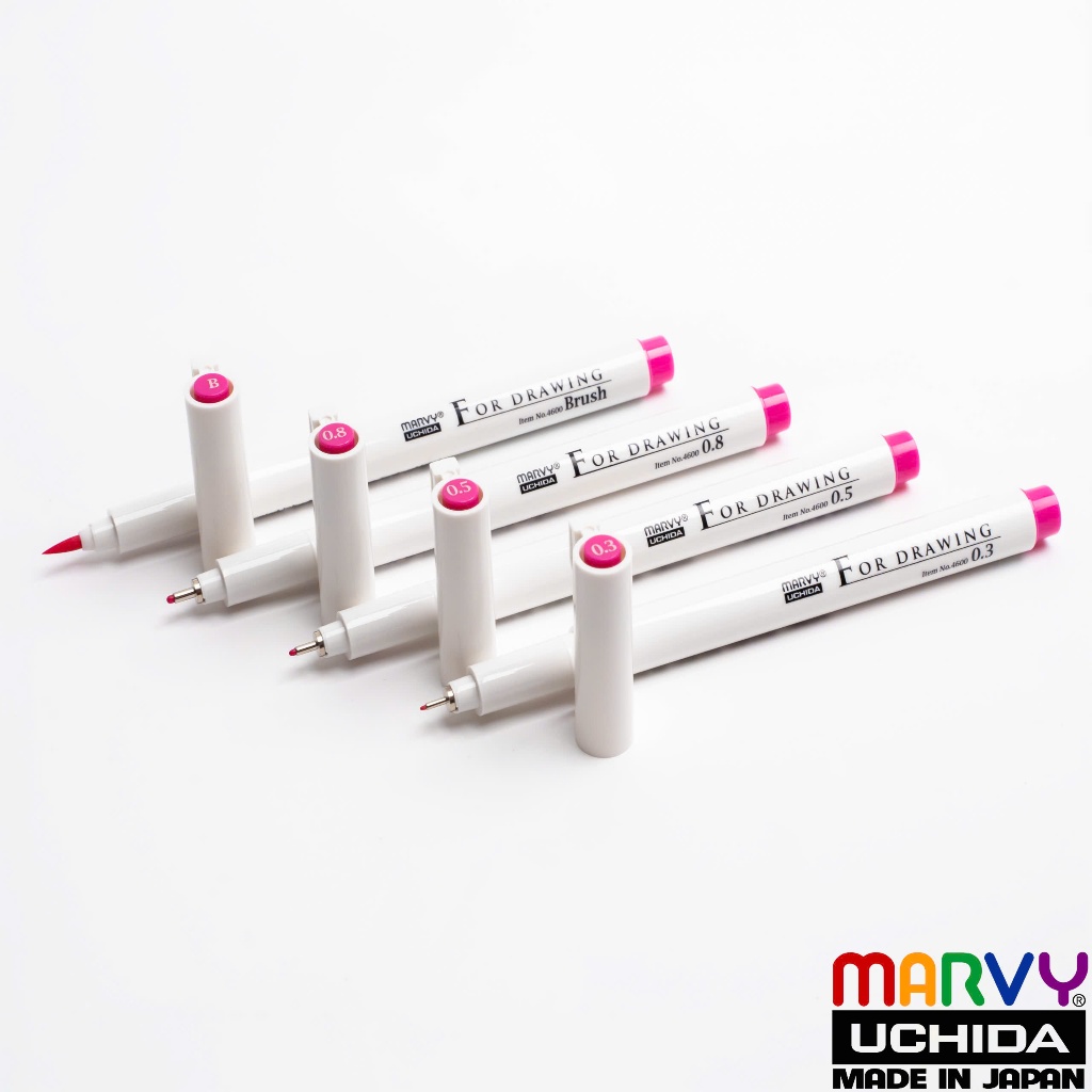 Ảnh Bút Line Màu Đi Nét Chuyên Nghiệp Marvy Uchida 4600 2