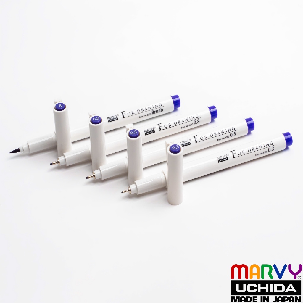 Ảnh Bút Line Màu Đi Nét Chuyên Nghiệp Marvy Uchida 4600 1