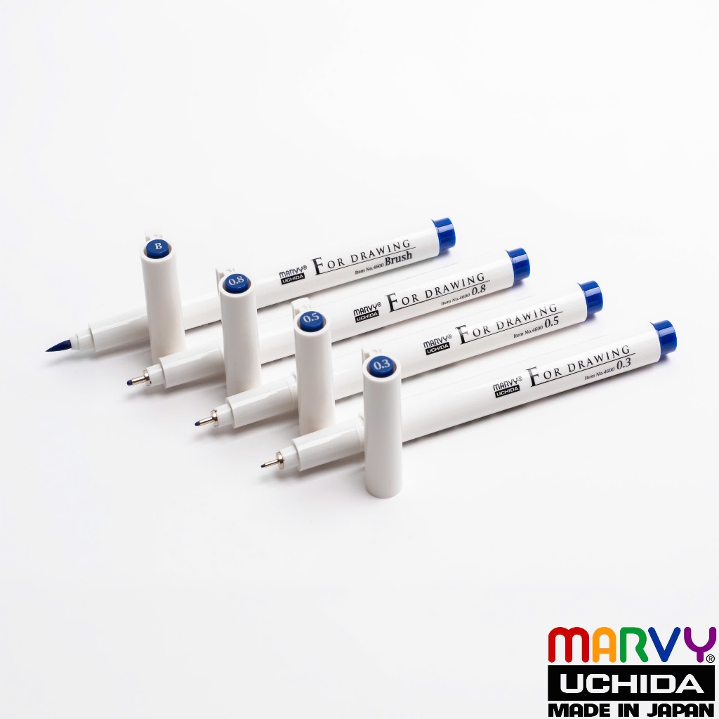 Ảnh Bút Line Màu Đi Nét Chuyên Nghiệp Marvy Uchida 4600 3