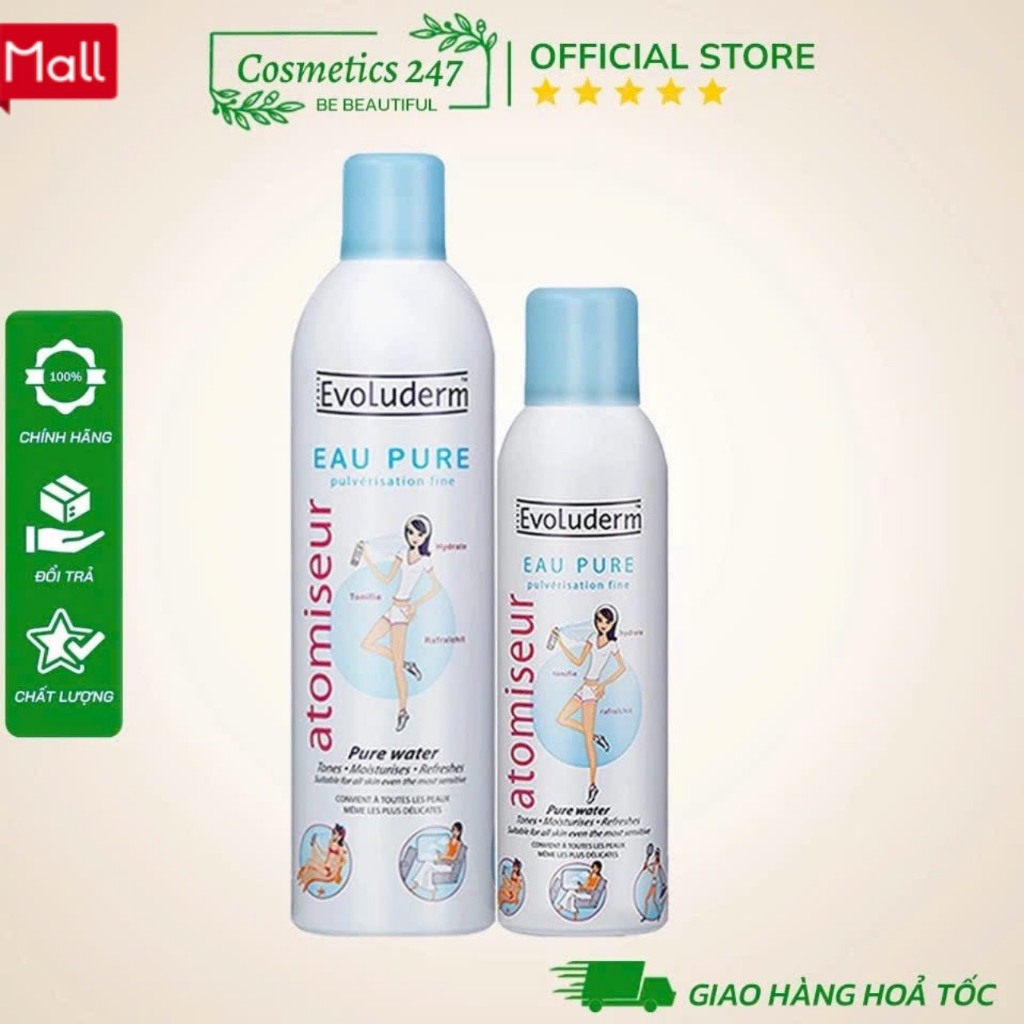 Ảnh Xịt Khoáng Evoluderm Atomiseur Eau Pure Dưỡng Da, Cấp Ẩm 150ML & 400ML 1