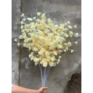[QÙA TẶNG KÈM TEM CHỮ TẾT] Cành hoa vải đào râu dài 1m trang trí tết, decor siêu xinh