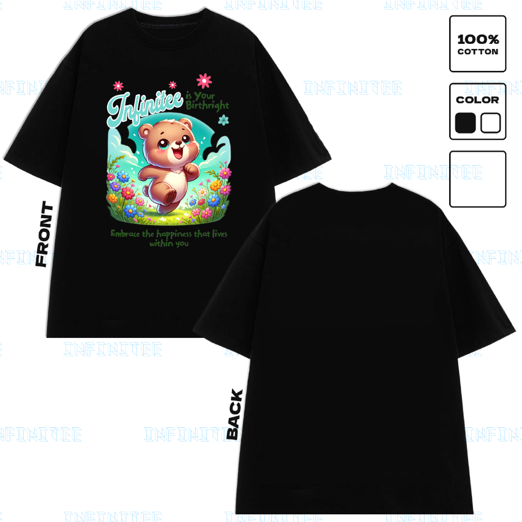 Áo thun INFINITEE Fni24063 Thun 100% Cotton - form rộng Unisex.