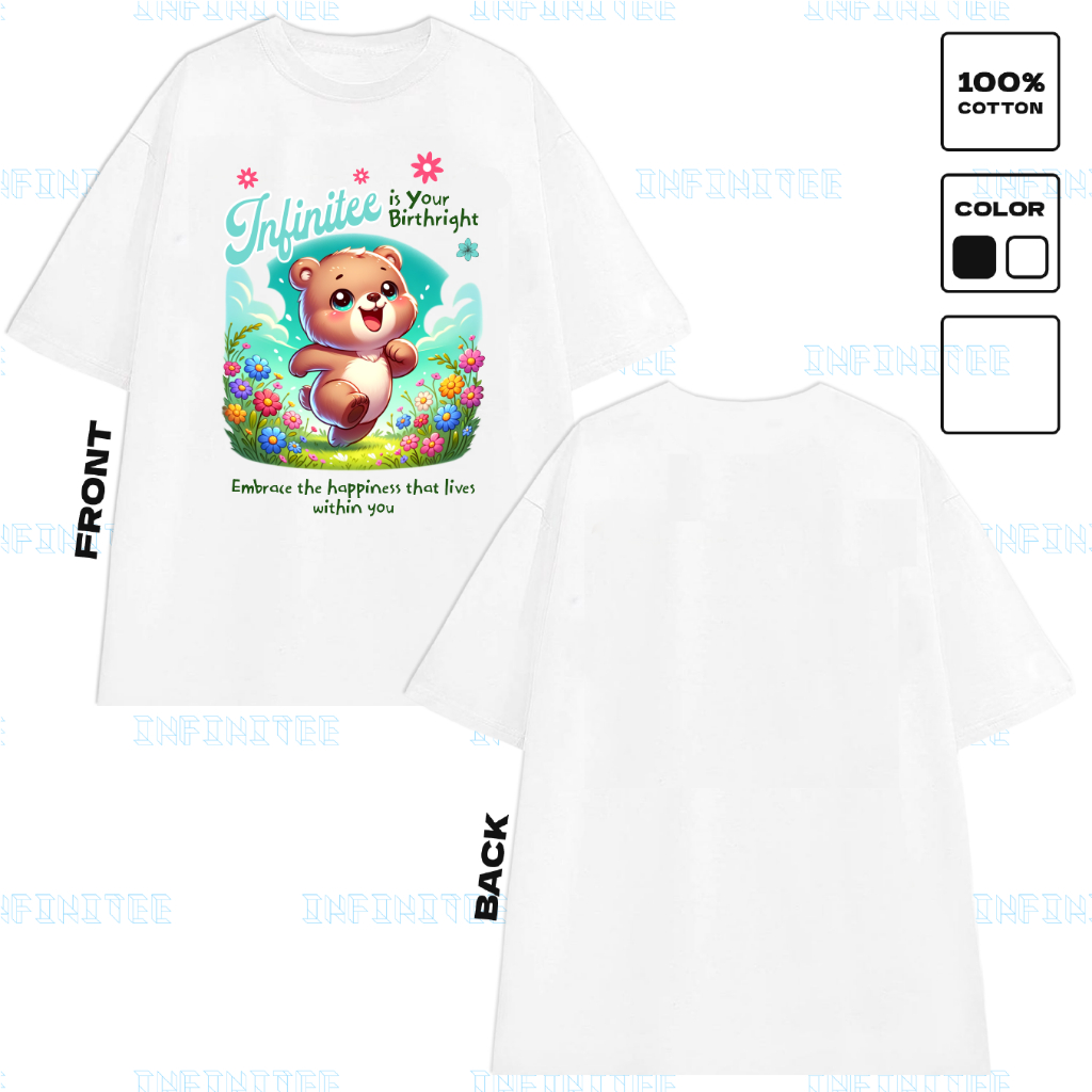 Áo thun INFINITEE Fni24063 Thun 100% Cotton - form rộng Unisex.