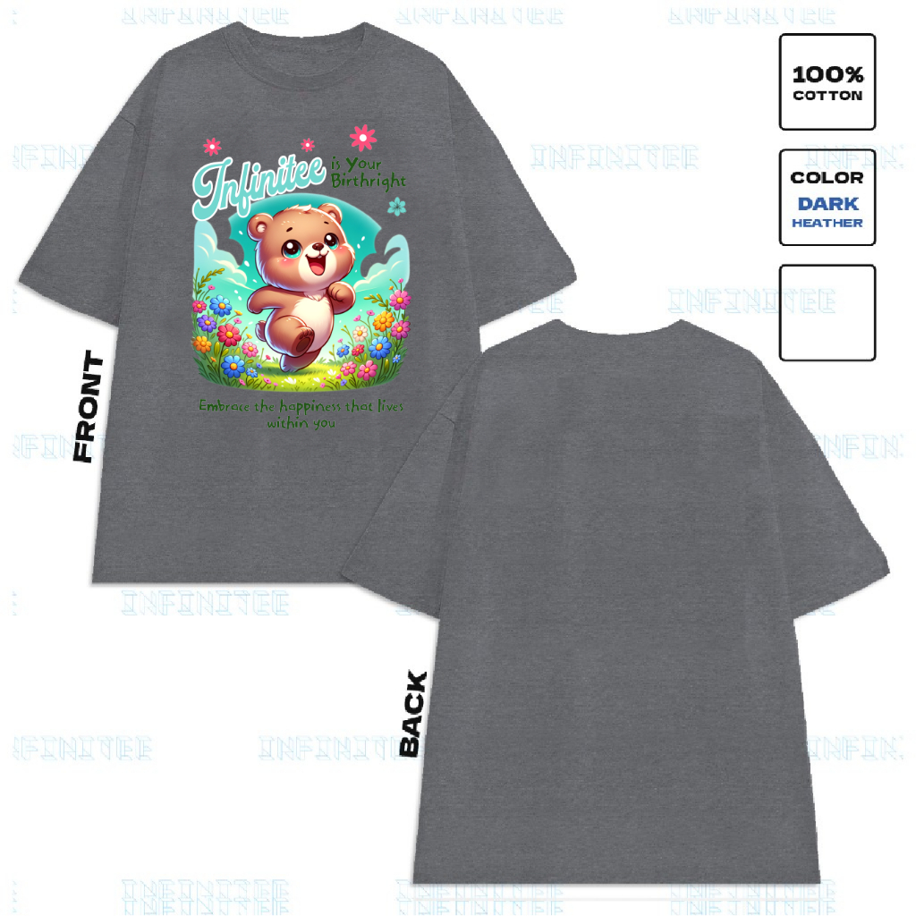 Áo thun INFINITEE Fni24063 Thun 100% Cotton - form rộng Unisex.