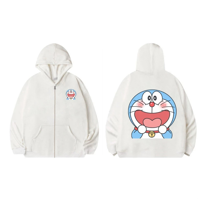 Áo Khoác Có Túi Bên Trong Thu Đông Trẻ Em Chất Vải Nỉ Cotton Co Giãn, Hình Doraemon Đáng Yêu (M 124)