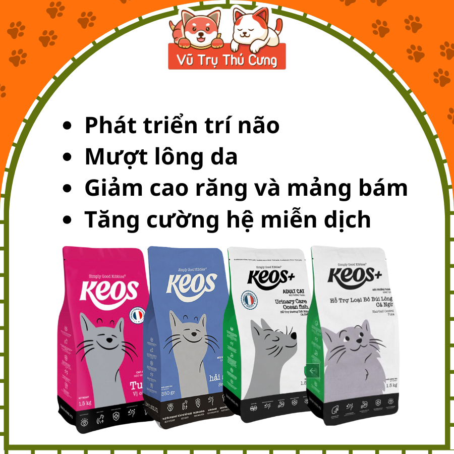 Thức Ăn Hạt Keos Cho Mèo Kén Ăn 350g