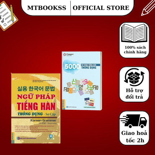 Sách - Combo Ngữ Pháp Tiếng Hàn Thông Dụng Sơ Cấp + 5000 Từ Vựng Tiếng Hàn Thông Dụng