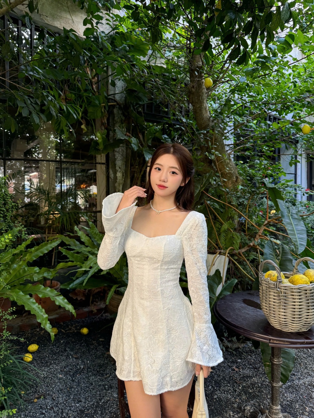 Ảnh Đầm Nữ Cổ Vuông Đi Tiệc Tay Dài Ren Hoa Form Ngắn Mini Trẻ Trung - MERLIN DRESS - GOÛT DE JUN 3