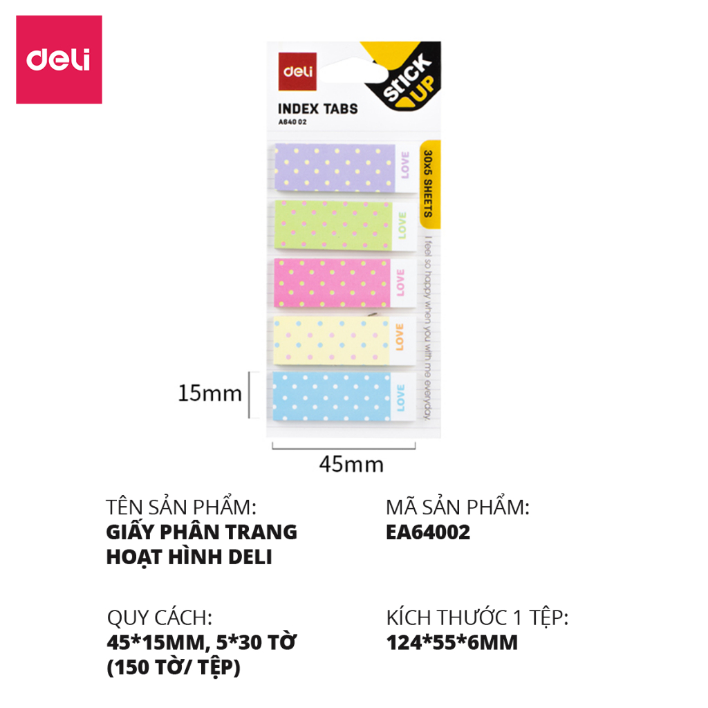Giấy Phân Trang Deli Giấy Note Ghi Chú Họa Tiết Cute Hình Dễ Thương Nhỏ Xinh Trang Trí Học Sinh Sinh Viên