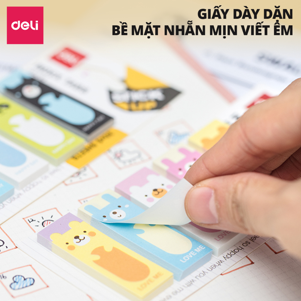 Giấy Phân Trang Deli Giấy Note Ghi Chú Họa Tiết Cute Hình Dễ Thương Nhỏ Xinh Trang Trí Học Sinh Sinh Viên