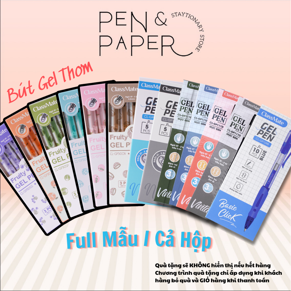 Hộp 10 Bút Gel Bấm CLASSMATE Ngòi 0.5 mm Mực Chống Nước Cao Cấp Màu ...