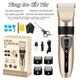 Máy cắt tóc cao cấp, dụng cụ cắt tóc chuyên nghiệp, sạc USB, yên tĩnh không ồn, phù hợp cho cả gia đình sử dụng, bộ dụng