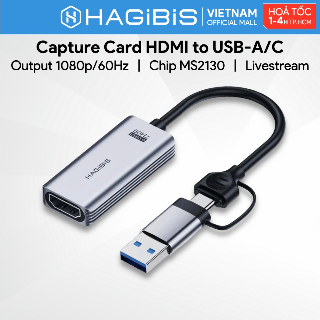Video Gaming Hagibis USB Video Capture Card 1080p@60fps For