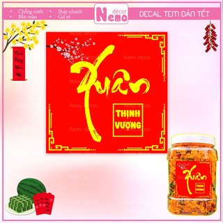 Tem Dán Tết, Decal Dán Tết, Xuân Thịnh Vượng, Tem Dán Chúc Mừng Năm Mới Trang Trí Hộp Quà, Bánh, Kẹo, Mứt Ngày Tết.