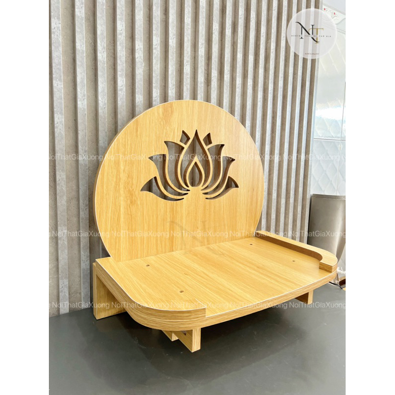 ( Có Đèn Led Sẵn - Sản Phẩm Tự Lắp Ráp ) BÀN THỜ TREO TƯỜNG HOA SEN XOÈ