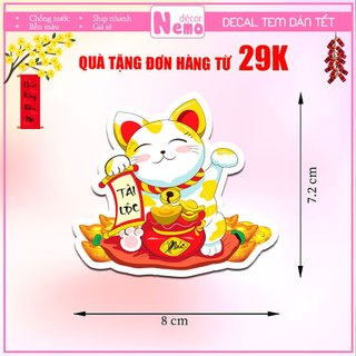 Tem Dán Tết, Decal Dán Xuân Phát Tài Hình Thoi, Tem Dán Chúc Mừng Năm Mới Trang Trí Hộp Quà, Bánh, Kẹo, Mứt Ngày Tết.