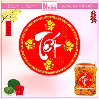 Tem Dán Tết, Decal Dán Tết Hình Tròn, Tem Dán Chúc Mừng Năm Mới Trang Trí Hộp Quà, Bánh, Kẹo, Mứt Ngày Tết.