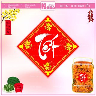 Tem Dán Tết, Decal Dán Tết Hình Thoi, Tem Dán Chúc Mừng Năm Mới Trang Trí Hộp Quà, Bánh, Kẹo, Mứt Ngày Tết.