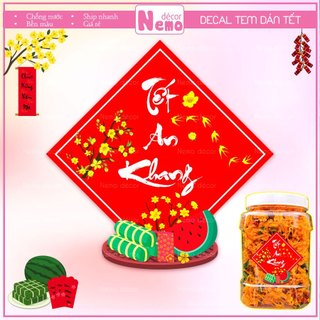 Tem Dán Tết 2026, Decal Dán Tết An Khang Hình Thoi, Tem Dán Chúc Mừng Năm Mới Trang Trí Hộp Quà, Bánh, Kẹo, Mứt Ngày Tết
