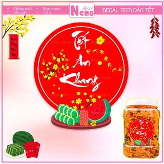 Tem Dán Tết 2026, Decal Dán Tết An Khang Hình Tròn, Tem Dán Chúc Mừng Năm Mới Trang Trí Hộp Quà, Bánh, Kẹo, Mứt Ngày Tết
