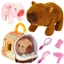 Đồ Chơi Lồng Thú Bông Capybara BỐ KHỦNG LONG Biết Đi Kêu Vẩy Đuôi Kèm Phụ Kiện Chăm Sóc Thú Cưng Mèo Thỏ