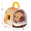 Đồ Chơi Lồng Thú Bông Capybara BỐ KHỦNG LONG Biết Đi Kêu Vẩy Đuôi Kèm Phụ Kiện Chăm Sóc Thú Cưng Mèo Thỏ