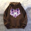 Áo Hoodie - Thời Trang Thu Đông, Chất Vải Nỉ Cotton Ấm Áp, Hình Kuromi Trái Tim Tím Int Girl (M 90)