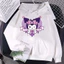 Áo Hoodie - Thời Trang Thu Đông, Chất Vải Nỉ Cotton Ấm Áp, Hình Kuromi Trái Tim Tím Int Girl (M 90)