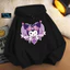 Áo Hoodie - Thời Trang Thu Đông, Chất Vải Nỉ Cotton Ấm Áp, Hình Kuromi Trái Tim Tím Int Girl (M 90)