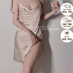 SX852 - váy ngủ lụa cổ đỗ lưng sexy - đầm ngủ cao cấp -KELLYWANG