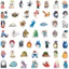 Set 100 Sticker Ghibli studio Anime Chống Nước Dán Laptop Vali Mũ Bảo Hiểm Sổ Tay