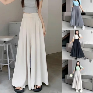 Quần ống rộng giả váy (CÓ BIGSIZE 40 - 75KG) xếp ly  dáng dài quần Vải Lưng Cao, chất mềm mịn mát-  mã 831