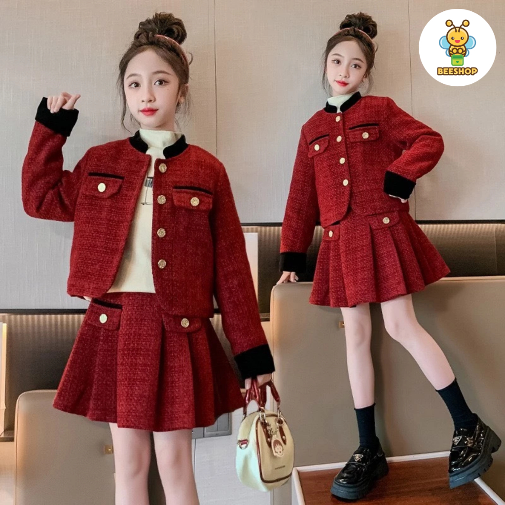 Set vest dạ cho bé gái size đại BEESHOP D25086