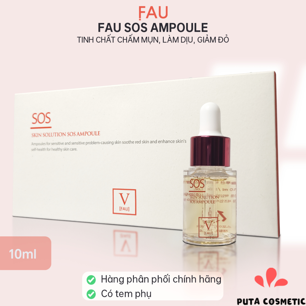 FAU SOS Ampoule 10ml - Tinh chất chấm mụn giảm đỏ phục hồi da
