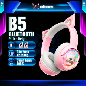 Tai Nghe Gaming Tai Mèo ONIKUMA B5 Bluetooth, Micrô, Đèn RGB Và Thiết Kế Hoạt Hình 3D