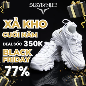 Giày đế cao SLAY BY MLEE, Sneaker Chunky All - White, Hàng chính hãng cao cấp