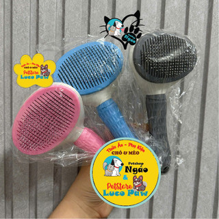 Lược chải lông thú cưng - có nút bấm tách lông tự động khỏi lược __