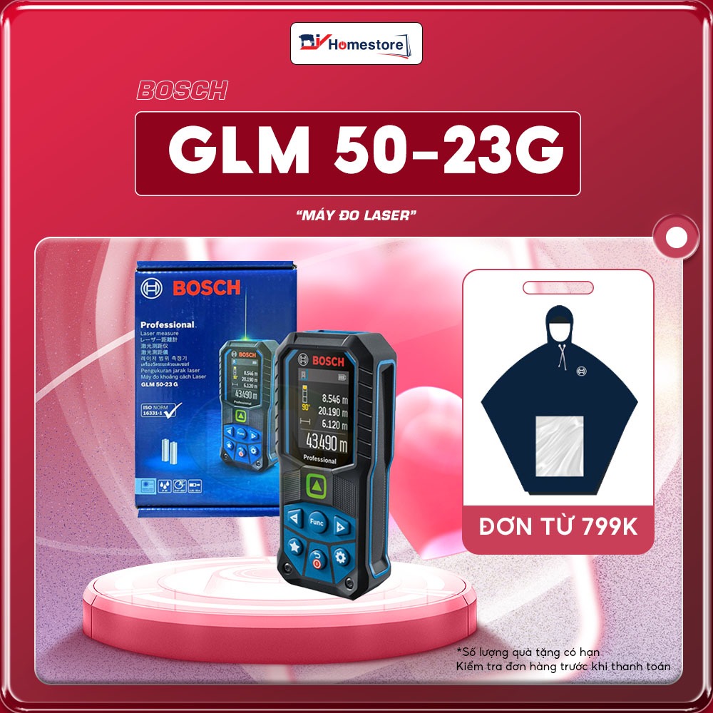 Máy đo khoảng cách Laser tia Xanh Bosch GLM 50-23 G
