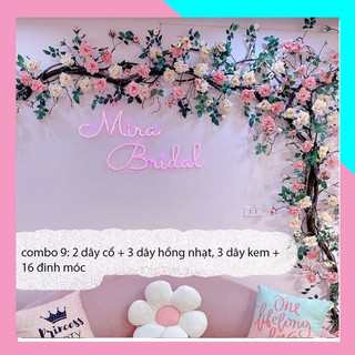 Combo dây giả- dây hồng leo cổ treo tường (lưu ý khách chọn combo nhưng muốn mix màu khác vui lòng chat với shop)