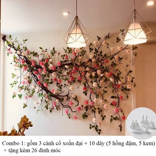 Combo dây giả- dây hồng leo cổ treo tường (lưu ý khách chọn combo nhưng muốn mix màu khác vui lòng chat với shop)