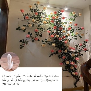 Combo dây giả- dây hồng leo cổ treo tường (lưu ý khách chọn combo nhưng muốn mix màu khác vui lòng chat với shop)