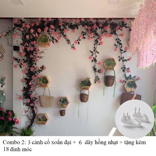 Combo dây giả- dây hồng leo cổ treo tường (lưu ý khách chọn combo nhưng muốn mix màu khác vui lòng chat với shop)