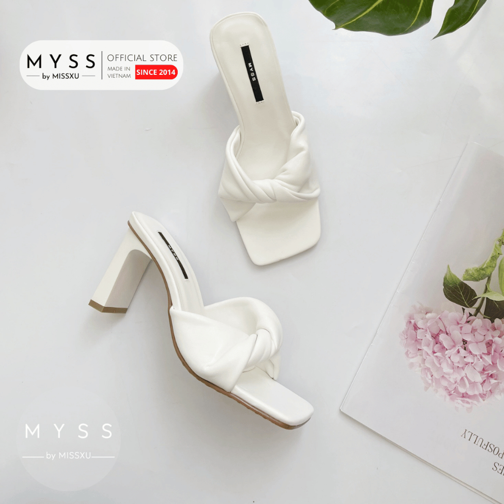 Giày guốc nữ MYSS quai vặn xoắn gót dẹp 9cm thời trang - SU175