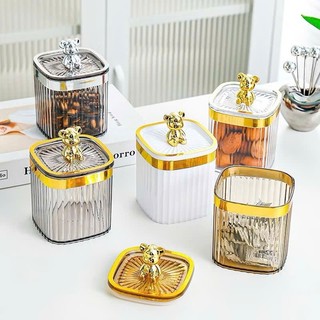 Lọ Đựng Tăm Mini Nắp Gấu Sang Trọng Trang Trí Siêu Sang,  HỘP ĐỰNG HÌNH GẤU - HOP3409