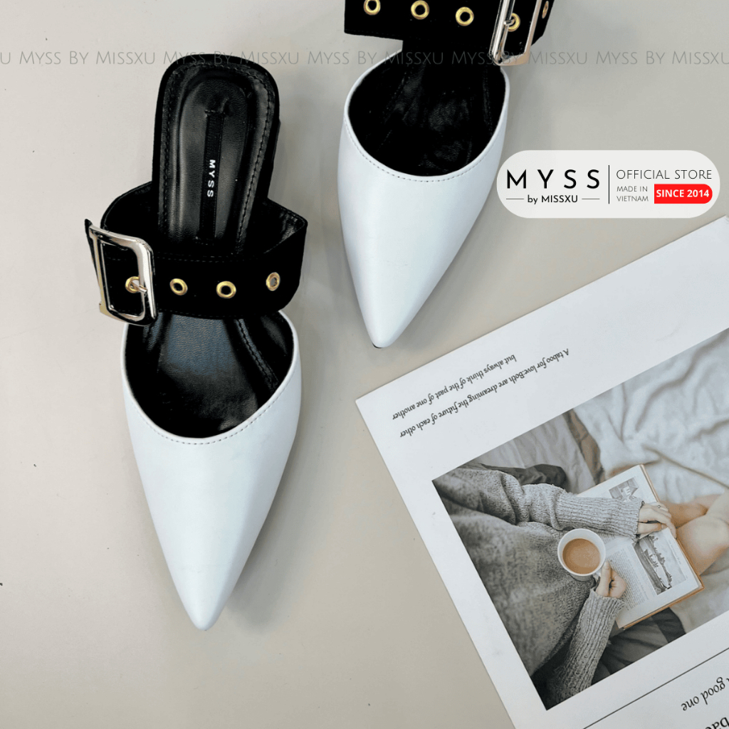 Giày guốc sục nữ MYSS mũi nhọn cài khoen 5 cm thời trang - SU130
