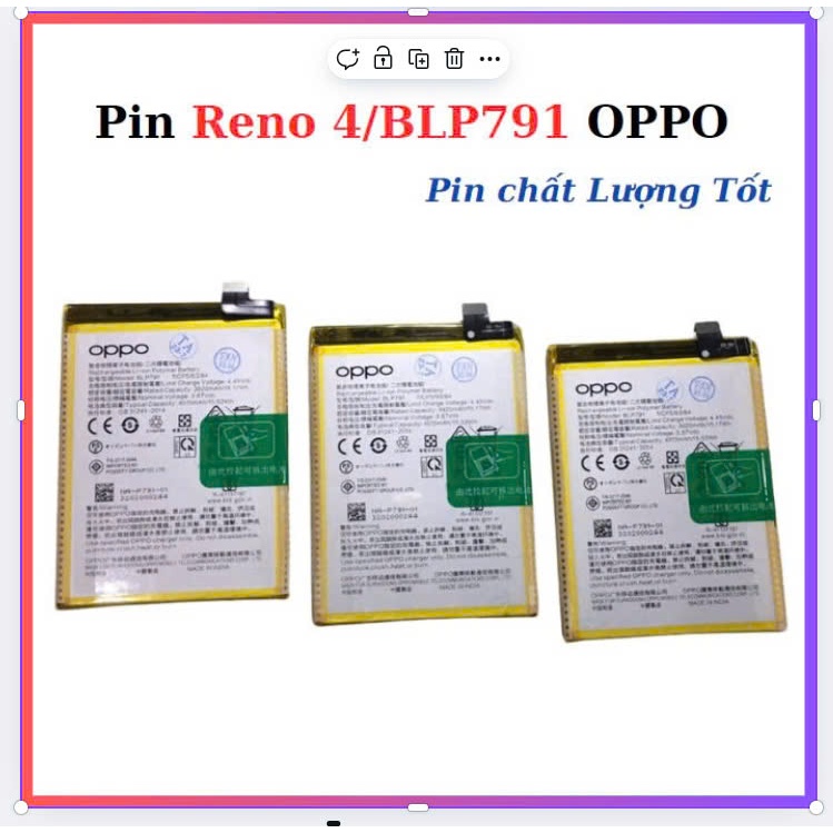 Pin oppo blp791 / reno 4 /a73 4g,Pin mới | Shopee Việt Nam