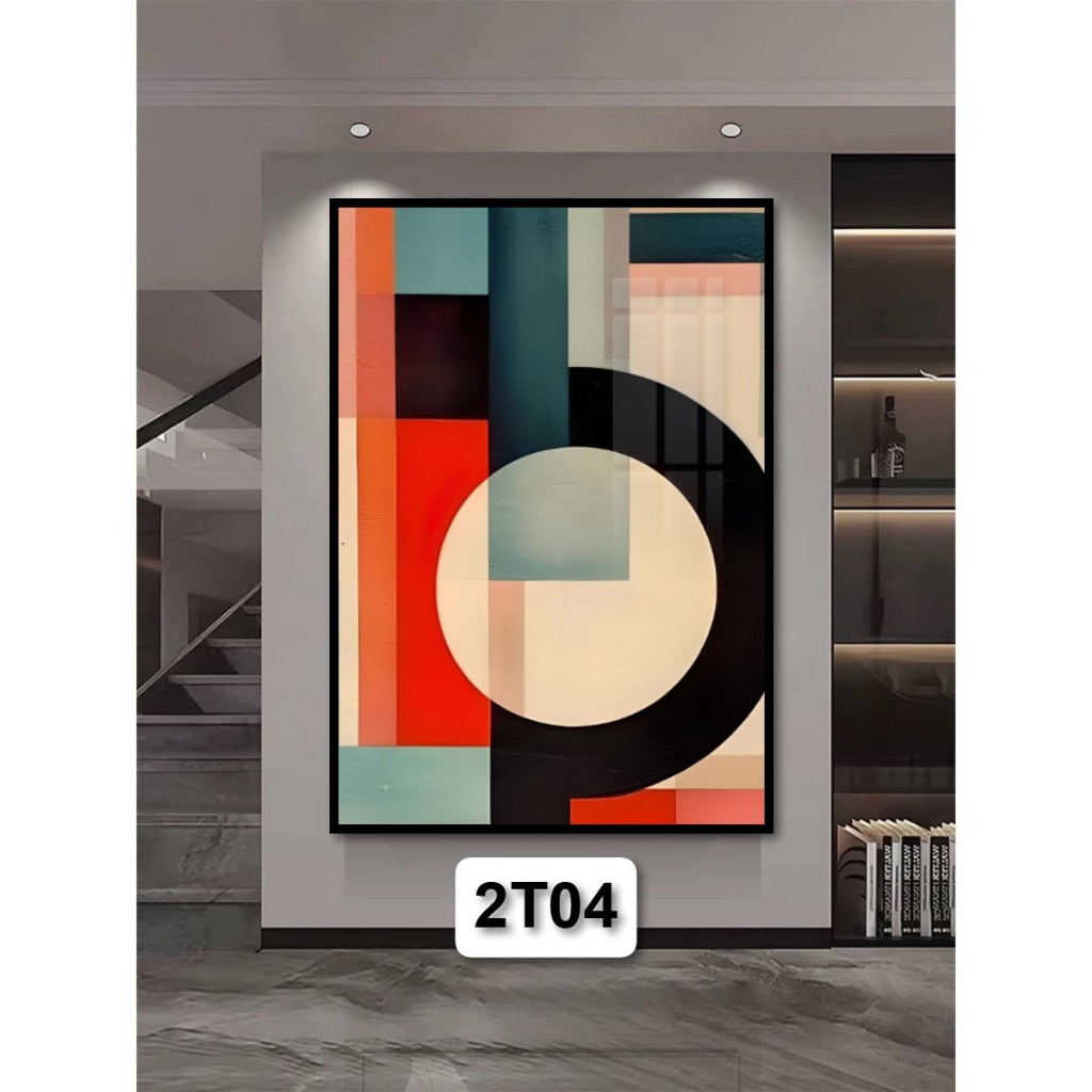 Tranh Trừu Tượng Treo Tường Trang Trí Phòng Khách/ Khách Sạn/ Decor Phòng Làm Việc Hiện Đại Tranh Gỗ Có Khung Cao Cấp