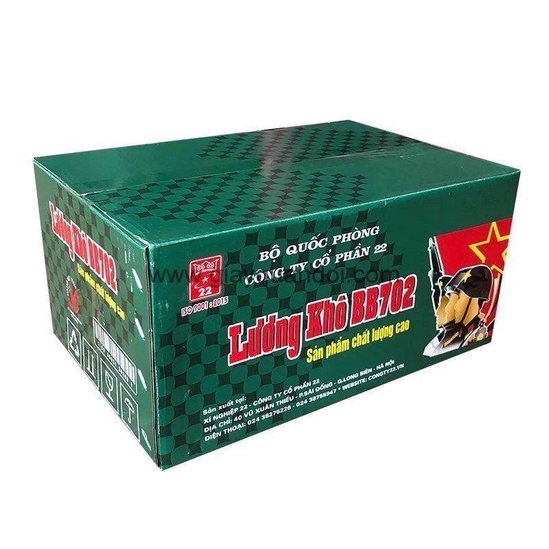 1 Thùng ( 6 Hộp 4,2kg ) Lương Khô Quân Đội BB702 Công Ty CP 22