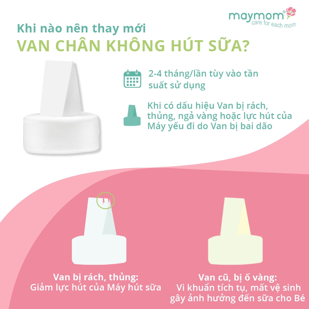 Ảnh Van chân không máy hút sữa, sản xuất bởi Maymom | Tương thích máy Spectra, Unimom, Avent 2