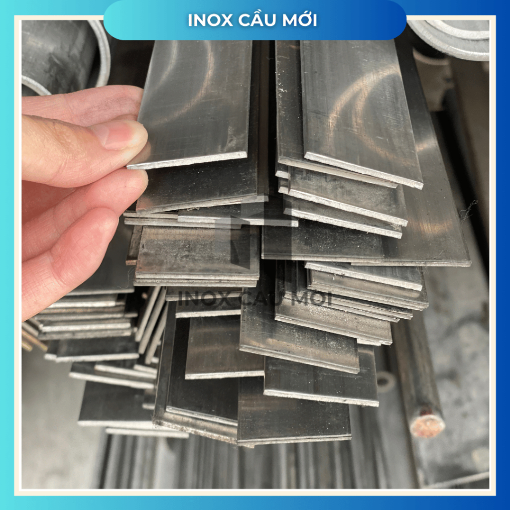 Thanh lá inox 304, lập là, nẹp la bản rộng 2cm, 3cm, dày 4ly/5ly, dài 1m/1,5m